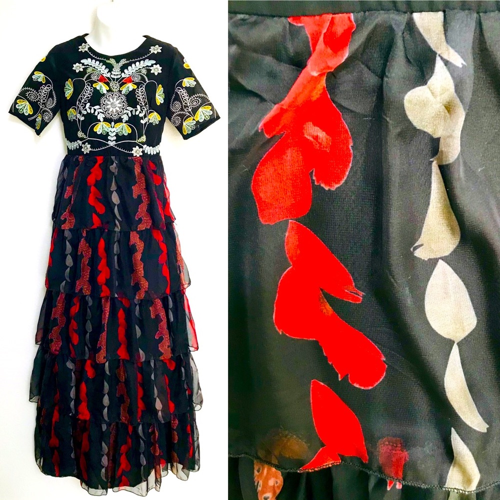 NWT L’ATISTE by AMY Spanish Style MAXI DRESS Small